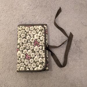 Thirty-One Brown Floral Envelope Trifold Notebook Holder